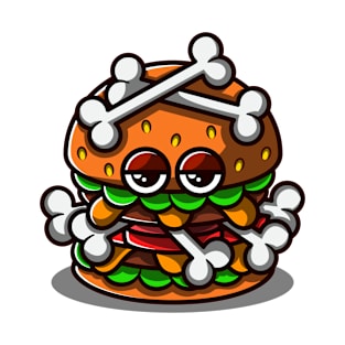 Unique Bone Burger Illustration. T-Shirt