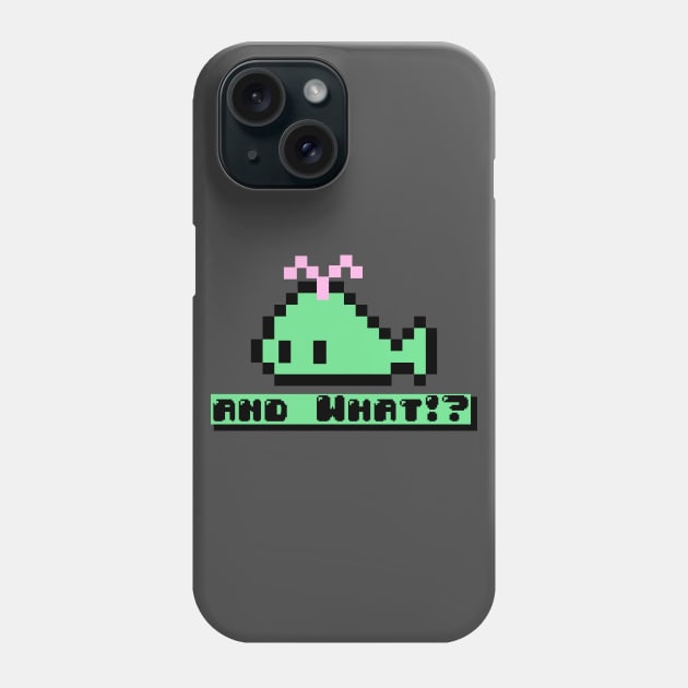 Cute Pixel Whale - And What!? Phone Case by KO'd Tako