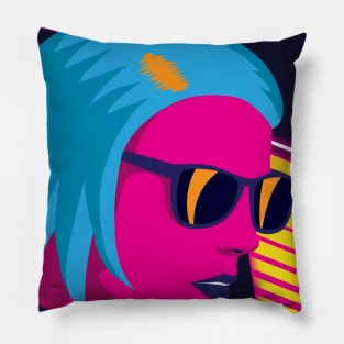 Outrun Girl Pillow