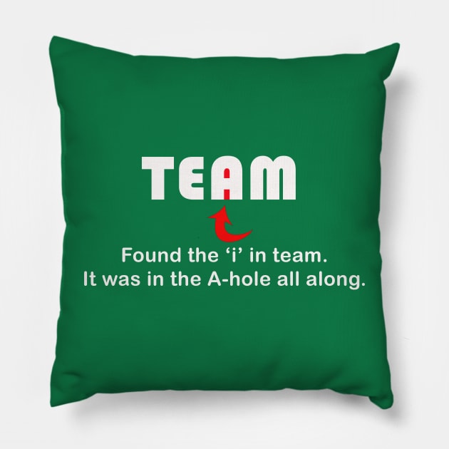 There IS an "i" in team. Pillow by ObtuseObstructionist