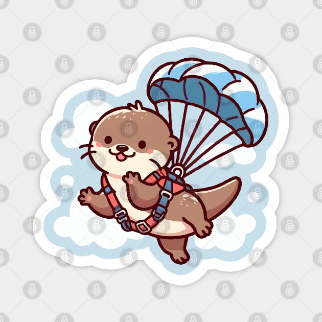 Funny otter Skydiving Magnet by fikriamrullah