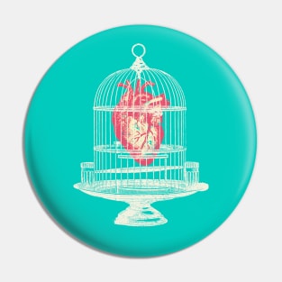 CAGED HEART Pin