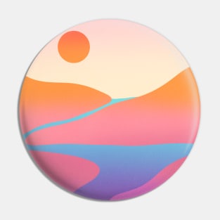 Sunset Pink Gradient Minimalist Landscape Pin