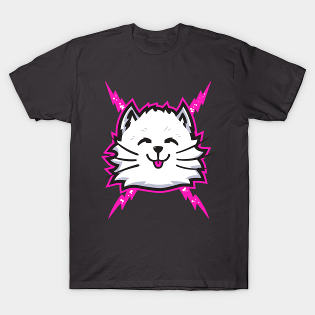 Discover White Electric Cat - Catshirt - T-Shirt