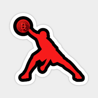 Bitcoin Basketball Player Red Magnet
