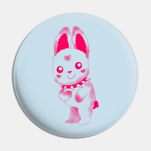 Cute pink rabbit in a collar Pin