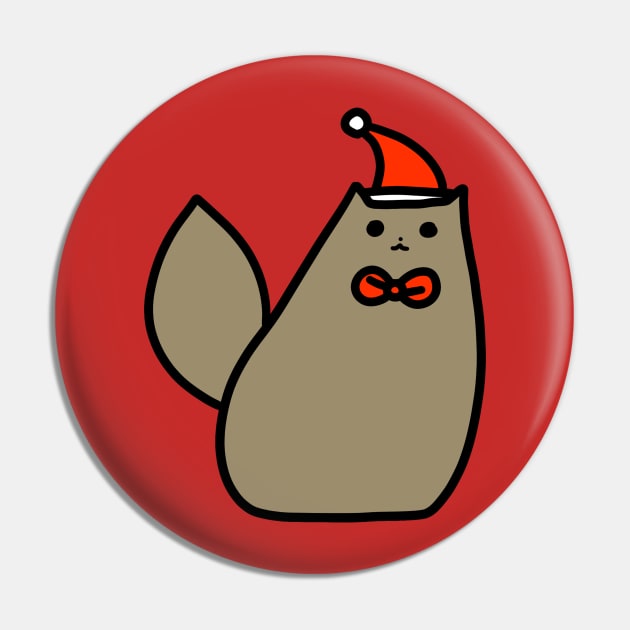 Brown Christmas Kitty Pin by saradaboru