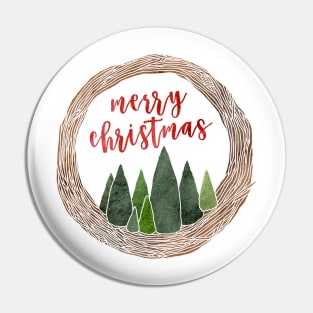 Christmas Tree Wreath Pin