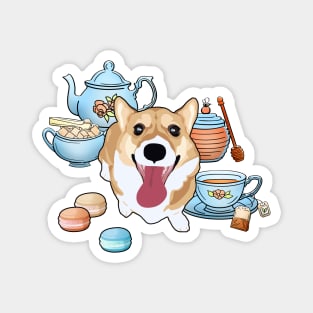 Afternoon Tea Corgi Magnet