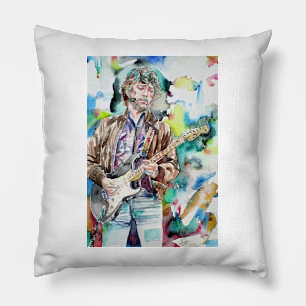 ERIC CLAPTON watercolor portrait .1 Pillow by lautir