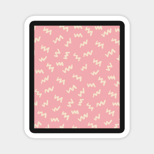 Baby pink  Abstract Mudcloth Lines Pattern Magnet