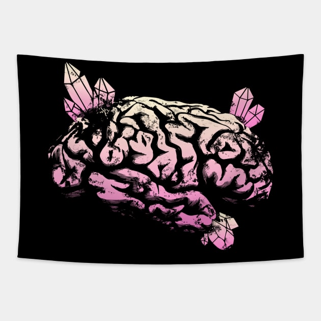 Crystals Brain - Cream Tapestry by Scailaret