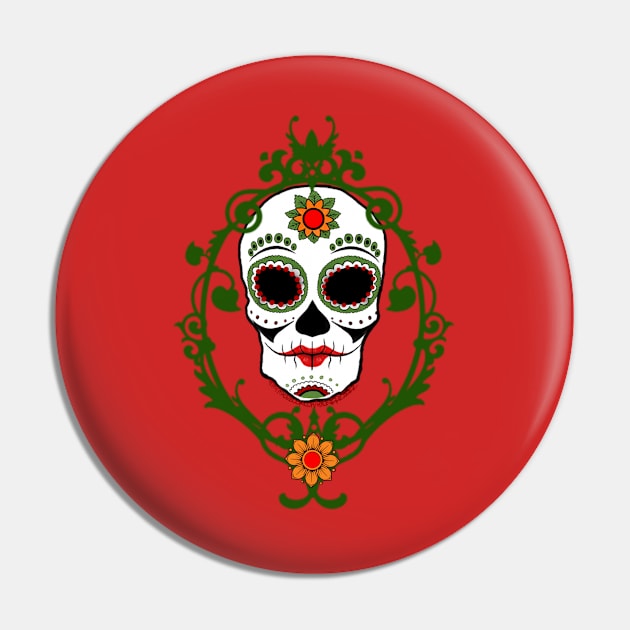 Sugar Skull Pin by Wicked9mm