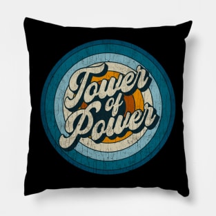 Tower of Power - Retro Circle Vintage Pillow