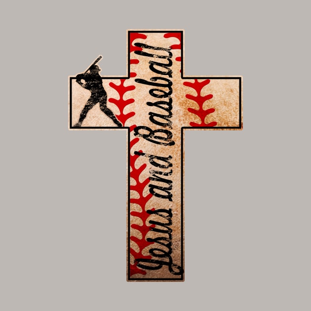 Jesus and Baseball Christian Faith Cross by TeeCreations