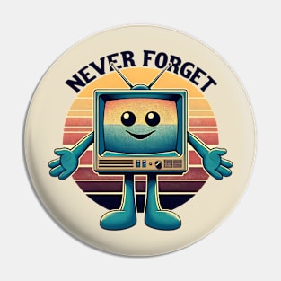 Retro Tech Tribute - Cheerful TV Tee Pin