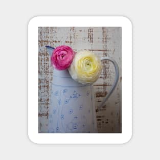 White French pitcher With Ranunculus Magnet