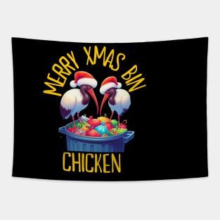 Bin Chicken Christmas Tapestry