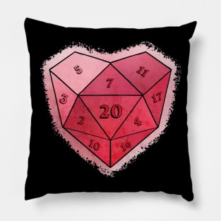 D20 Crystal Heart Pillow