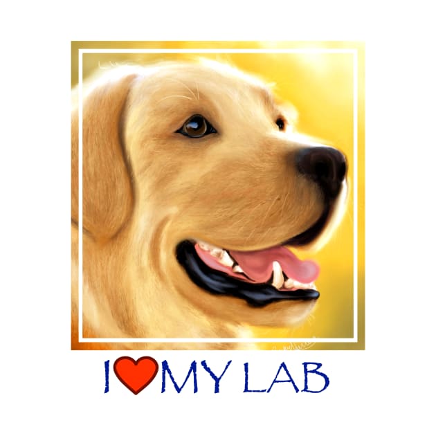 Yellow Lab Portrait by BHDigitalArt