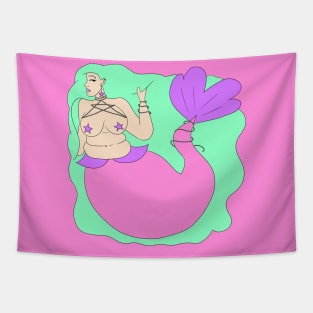 Curvy Mermaid Tapestry