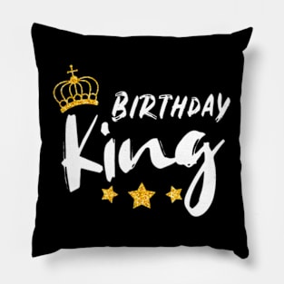 Birthday King  Mens Golden Graphic Mens Boys Pillow