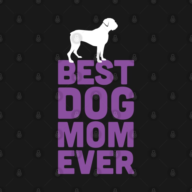 Best Boxer Dog Mom Ever - Purple Dog Lover Gift by Elsie Bee Designs