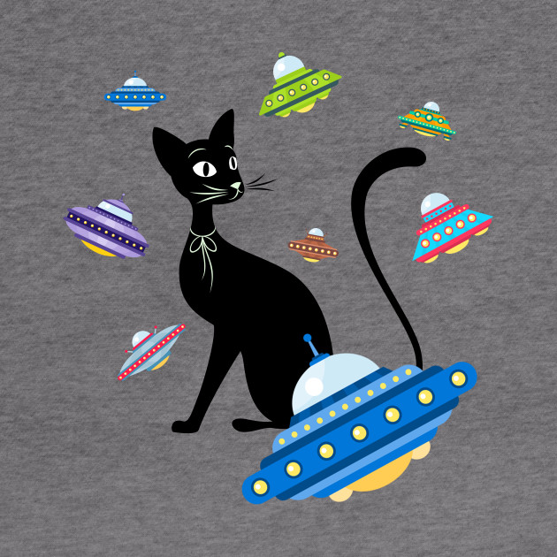 Space Ships Black Cat Cats Hoodie Teepublic