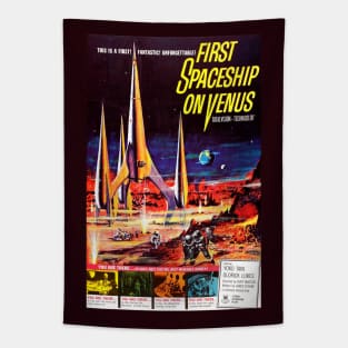 Classic Science Fiction Movie Poster - First Spaceship on Venus Tapestry