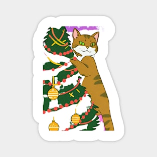 Meowy Christmas Happy Cat Year Funny Christmas Cat Lover Magnet