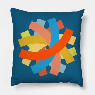 Colorful Curved Stripes Minimal Abstract Pillow