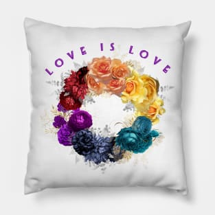 Love is Love - Rainbow wreath - LGBTQ Pillow