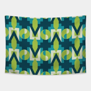 Ikat Geometric Abstract Modern Retro Pattern Tapestry