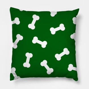 Green Dog Treat Pattern Pillow