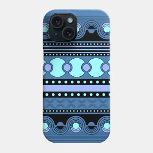 Geometrical ornament in blue tones Phone Case