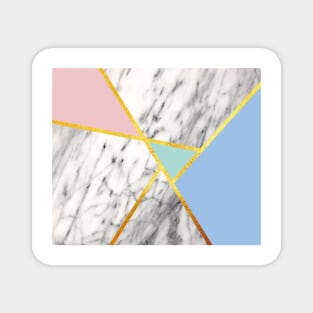 Geometric marble print, color blocking pastels Magnet