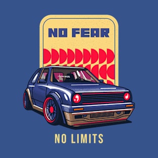 No Fear, No Limits | Retro Vinatge Auto Car Racing Sports T-Shirt