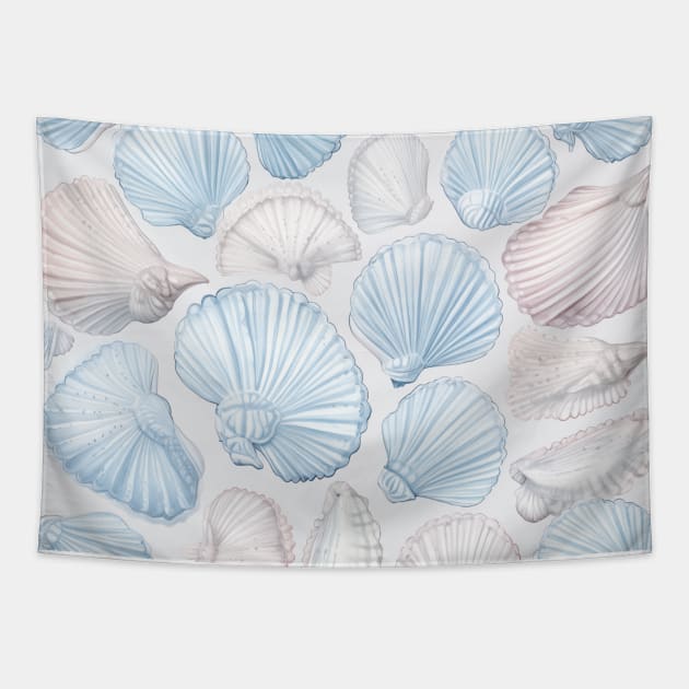 Sandy seashells III Tapestry by hamptonstyle