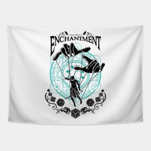 Enchantment - D&D Magic School Series: Black Text Tapestry