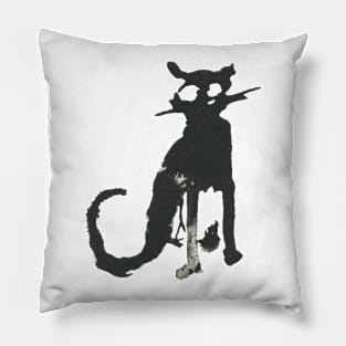 Sitting Black Cat Pillow