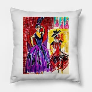 Vintage Goth Ballet #1 Pillow