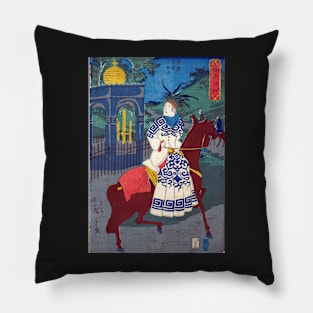 American Woman Riding Side-Saddle Pillow