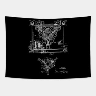 Automatic Bowling Machine Vintage Patent Drawing Tapestry