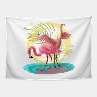 Two Flamingos Tapestry