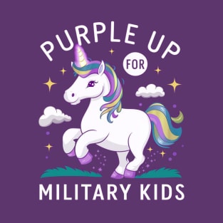 Purple Up For Military Kids Unicorn Military Child Month T-Shirt