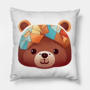 Colourful Smiling Teddy Bear Pillow