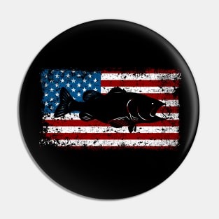 Patriotic Bass Fishing Pin