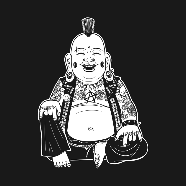 Punk Buddha with cool Piercing Expander and Tattoos by Juandamurai