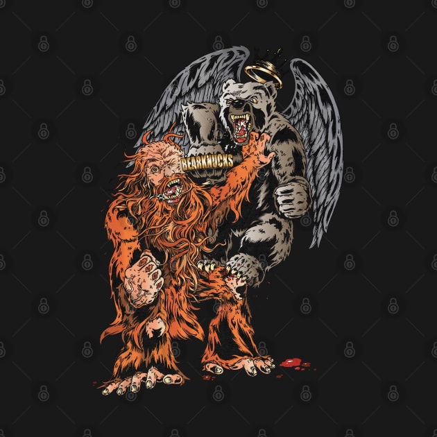 Sasquatch vs. Werebear by BeeryMethod