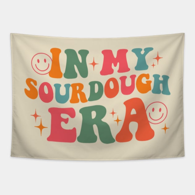 In My Sourdough Era Bread Baking Sourdough Groovy Tapestry by Emily Ava 1